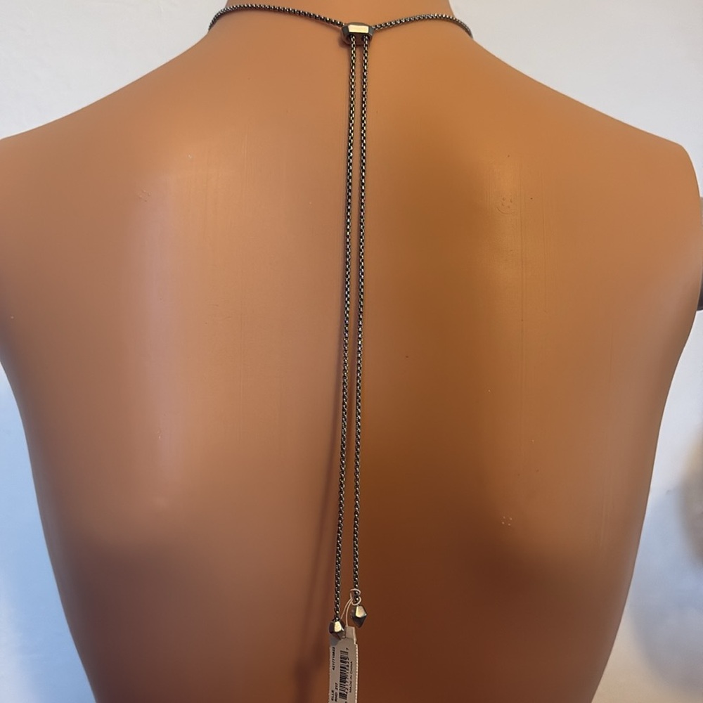 Kendra Scott  Silver Lion Long Strand Slider Necklace NWT - Picture 3 of 5